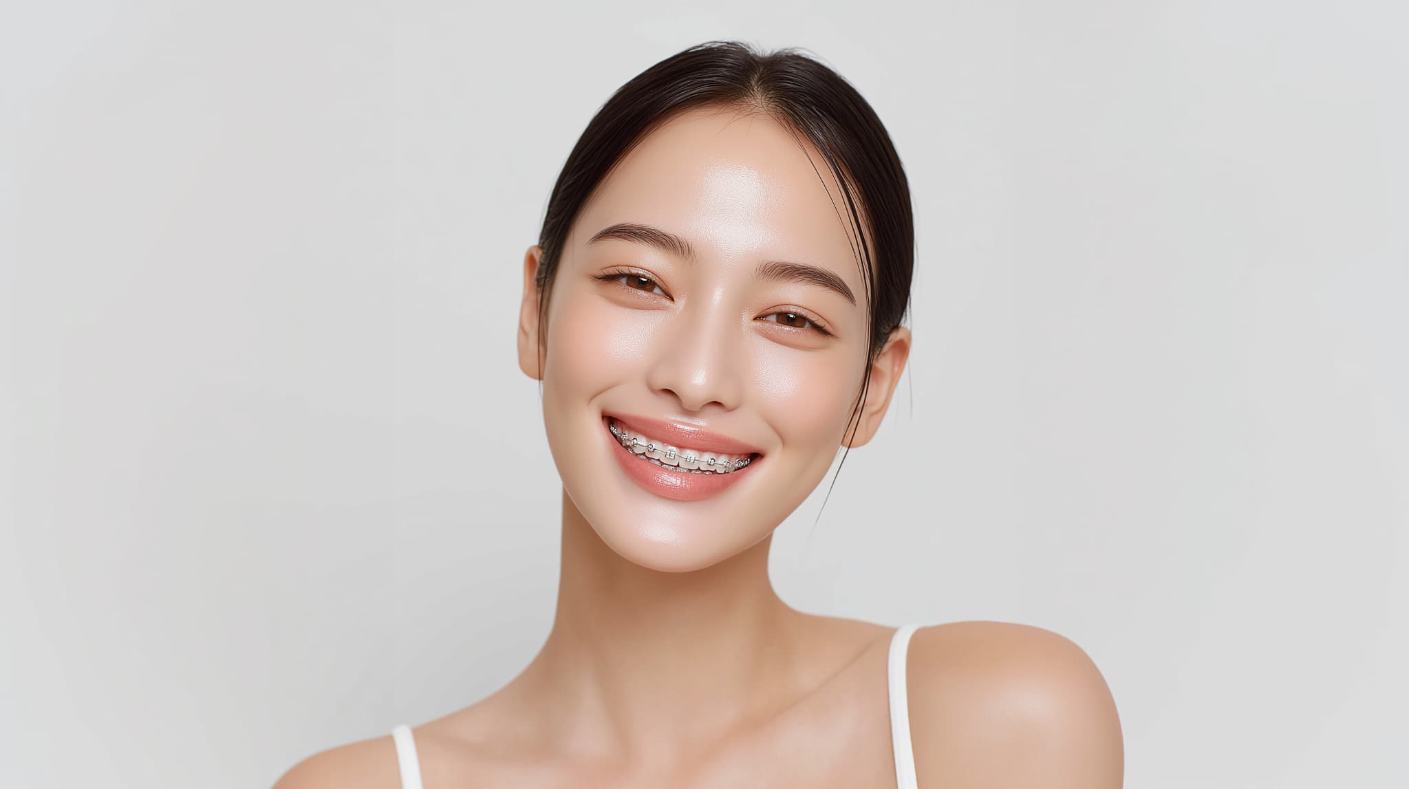 口内炎を予防しながら順調にワイヤー矯正を進める女性