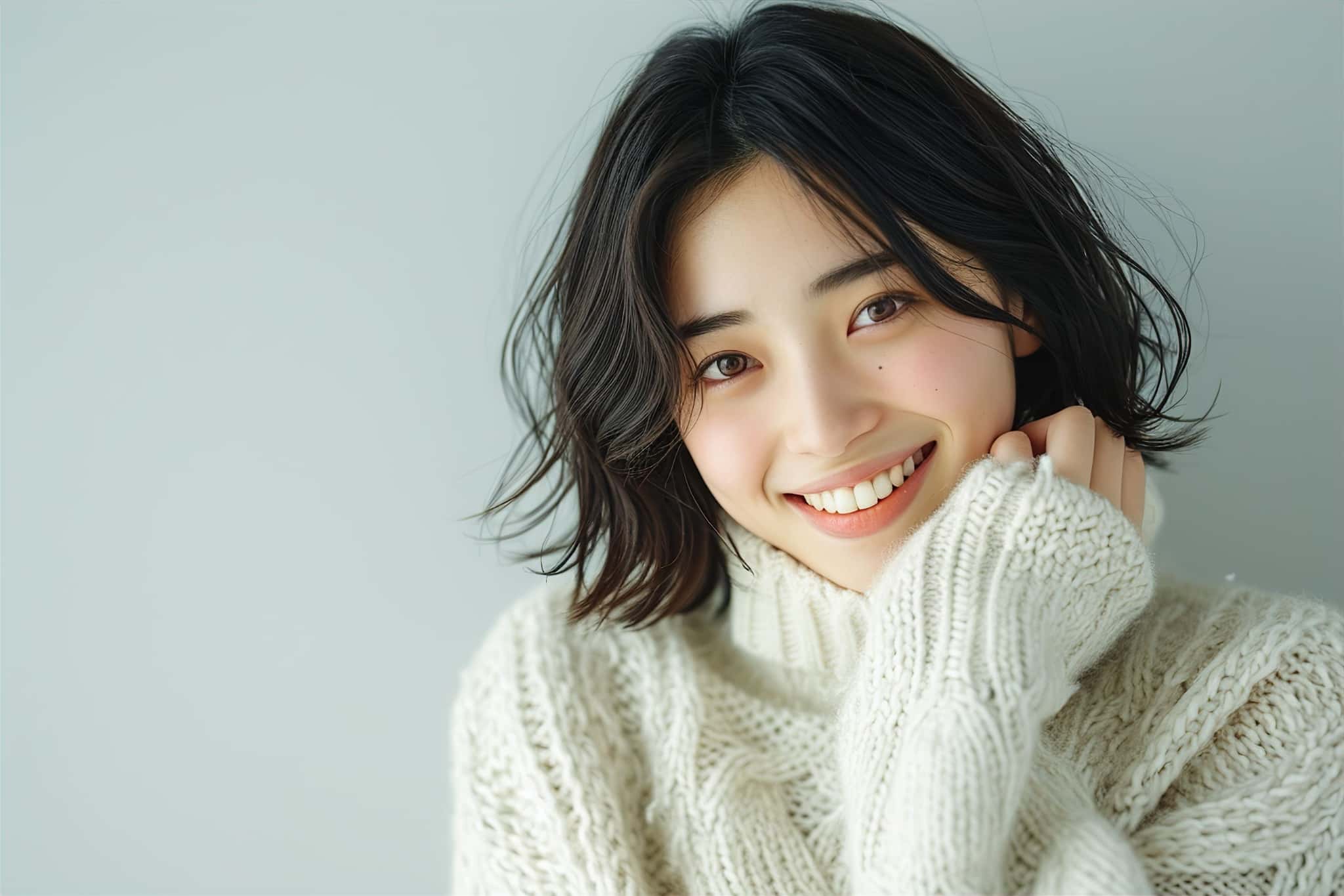 自分に合った種類の詰め物で虫歯治療ができて笑顔の女性