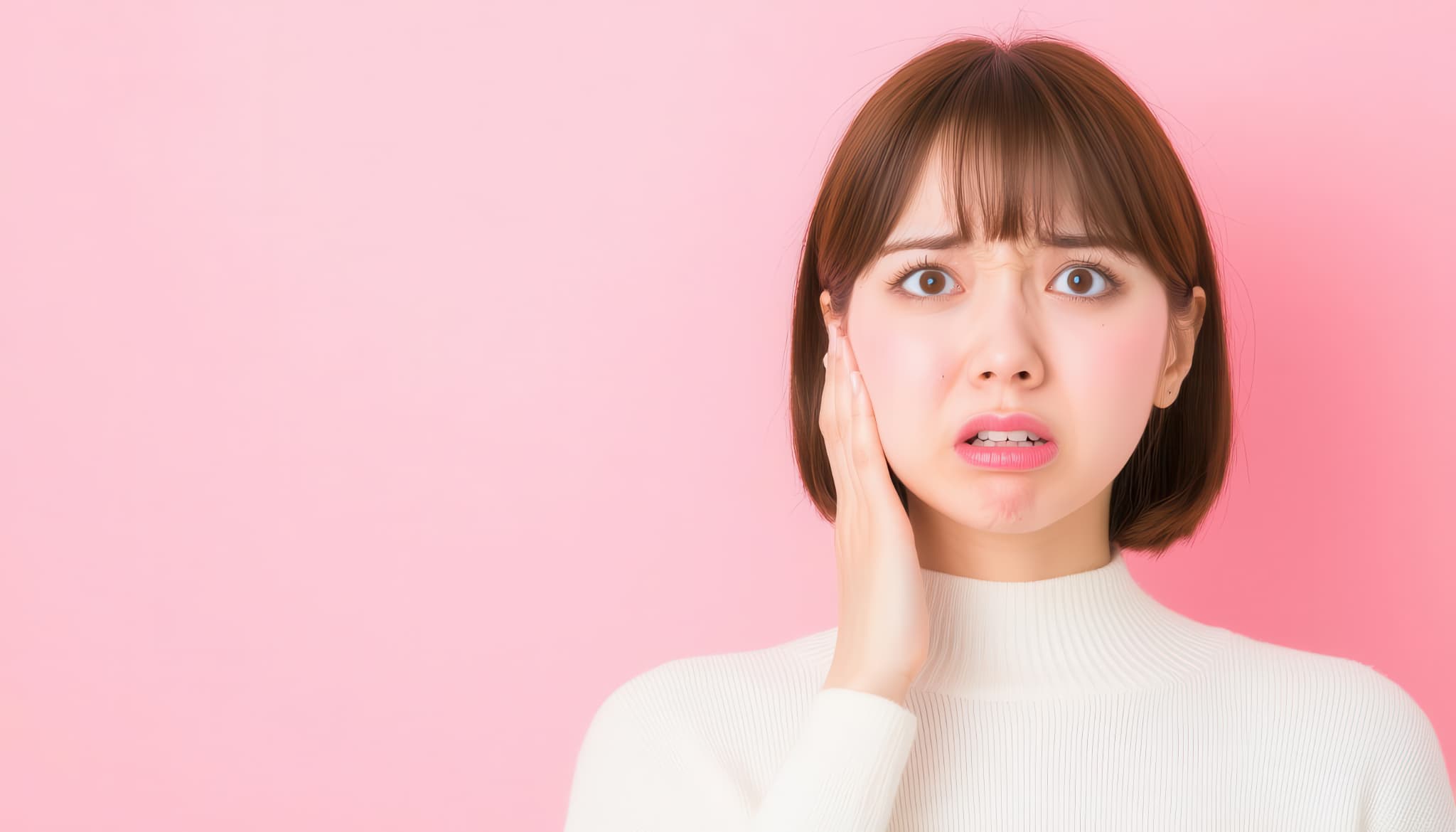 矯正中の滑舌を気にする女性